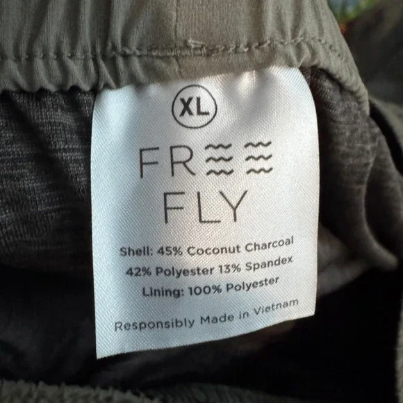 Free Fly Lined Swell Shorts Men XL Green Bamboo Charcoal Athletic Hiking Fishing - Picture 6 of 10